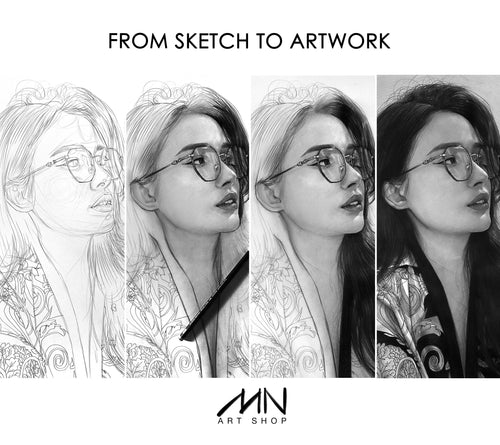 Custom Pencil Drawing From Photo: Authentic Handcrafted Art