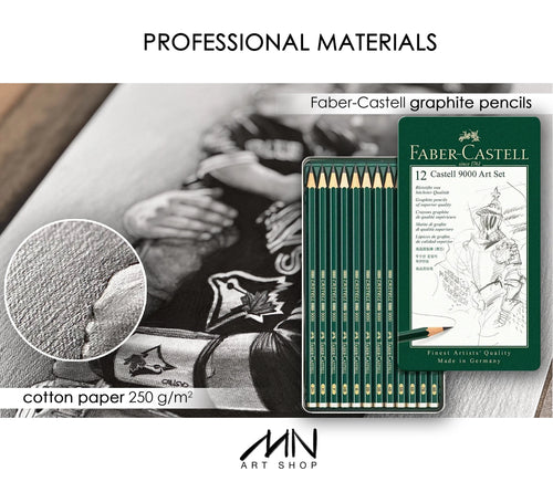 Custom Hand-Drawn Graphite Pencil Portrait