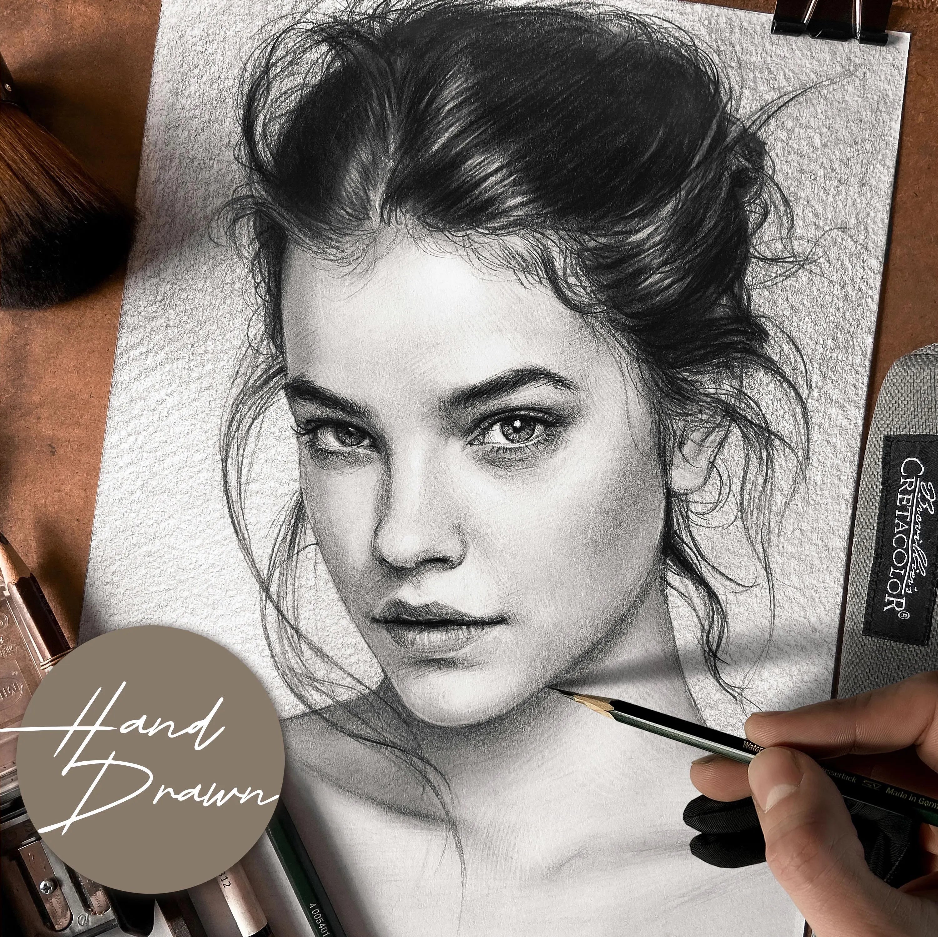 Custom Hand-Drawn Graphite Pencil Portrait
