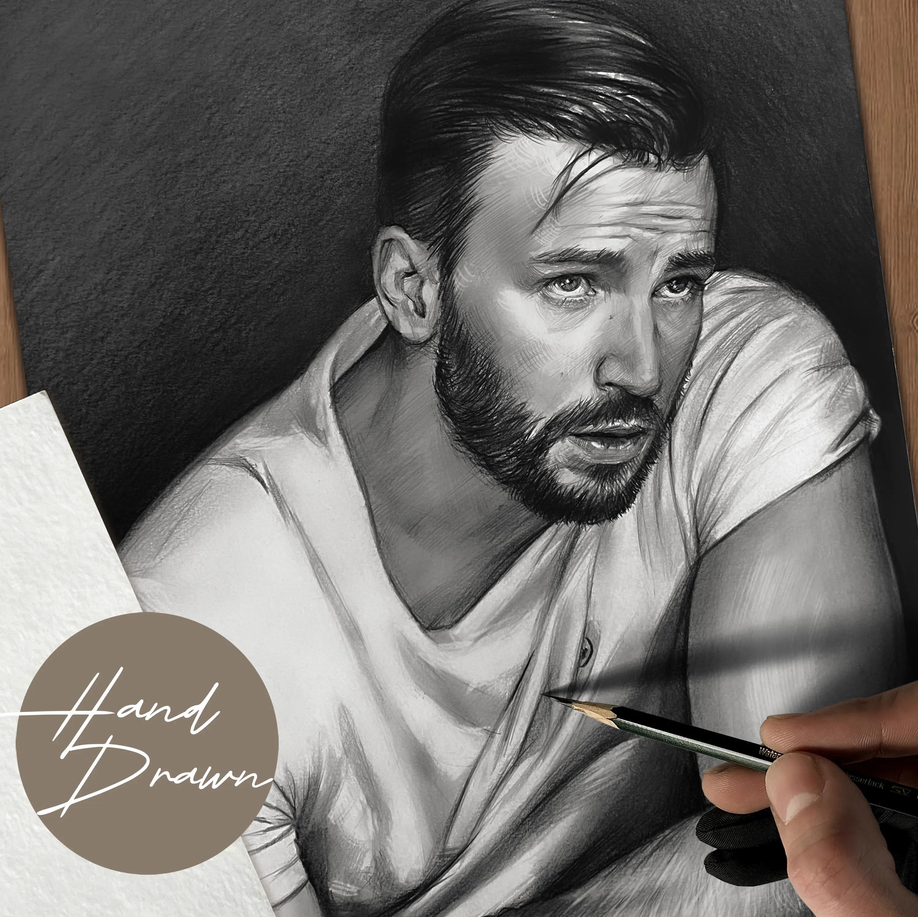Custom Hand-Drawn Graphite Pencil Portrait
