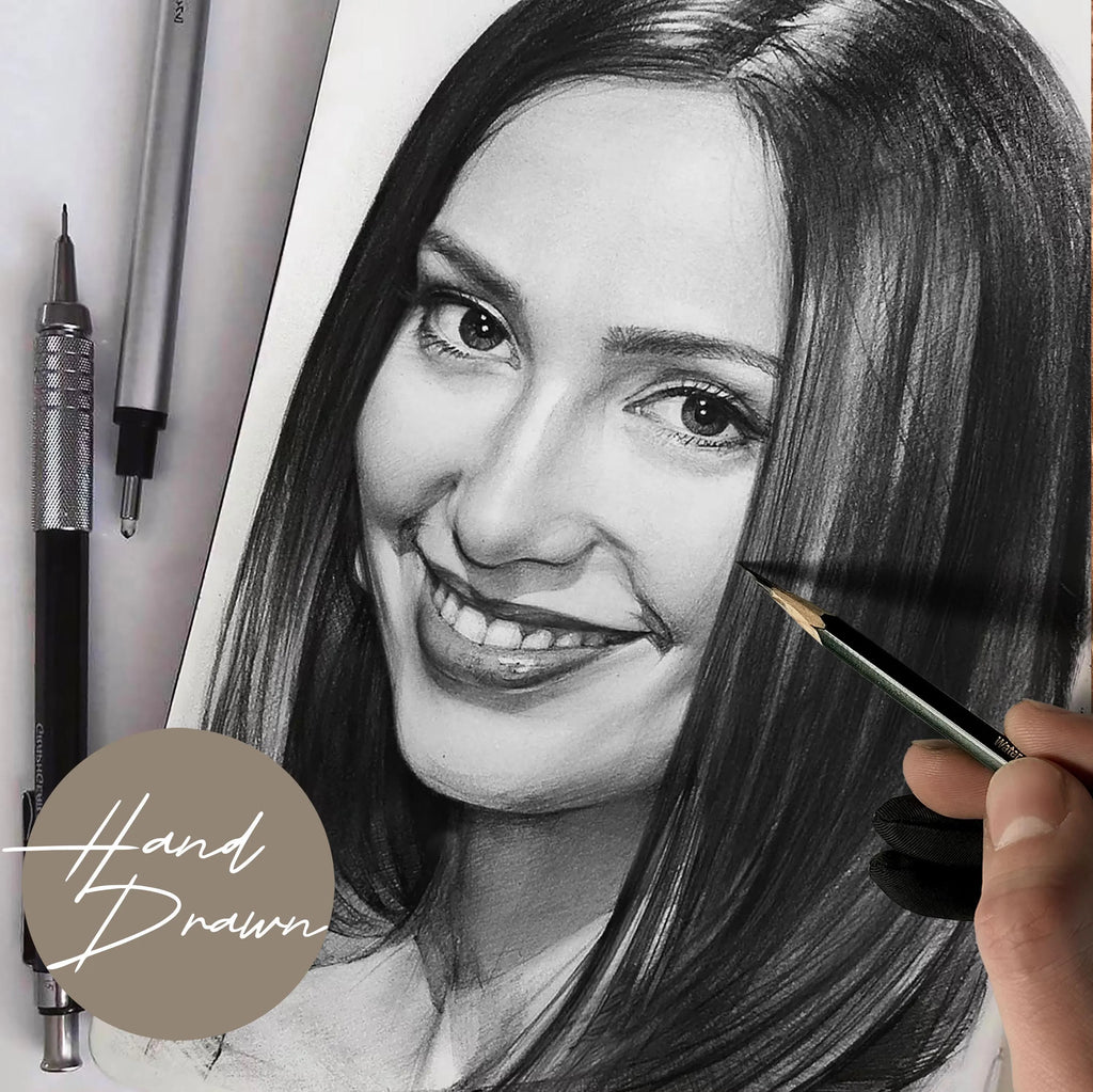 Custom Hand-Drawn Graphite Pencil Portrait