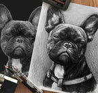 Custom Hand-Drawn Pet Portrait from Photo Graphite Pencil Sketch