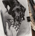 Custom Hand-Drawn Pet Portrait from Photo Graphite Pencil Sketch