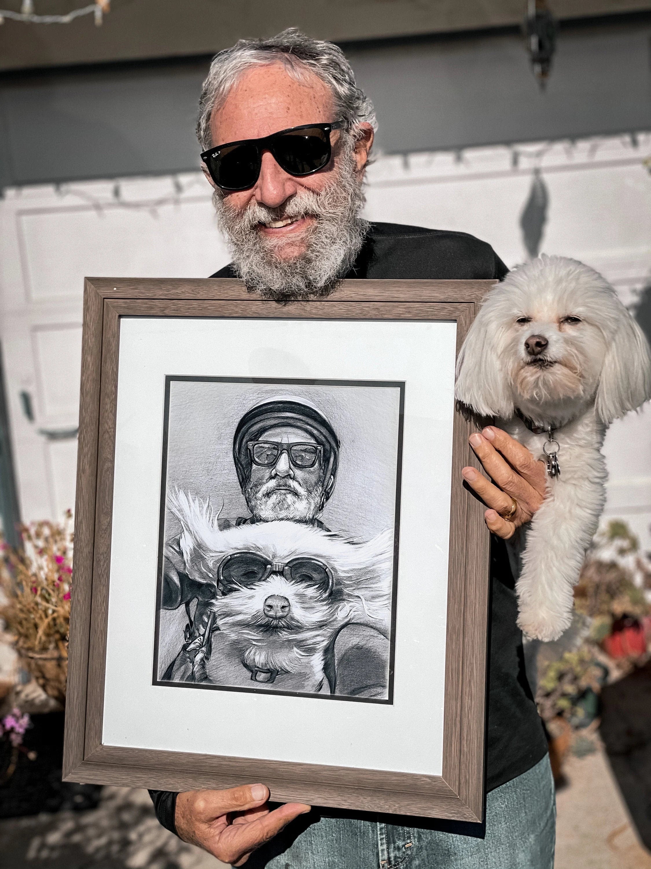 Custom Hand-Drawn Pet Portrait from Photo Graphite Pencil Sketch
